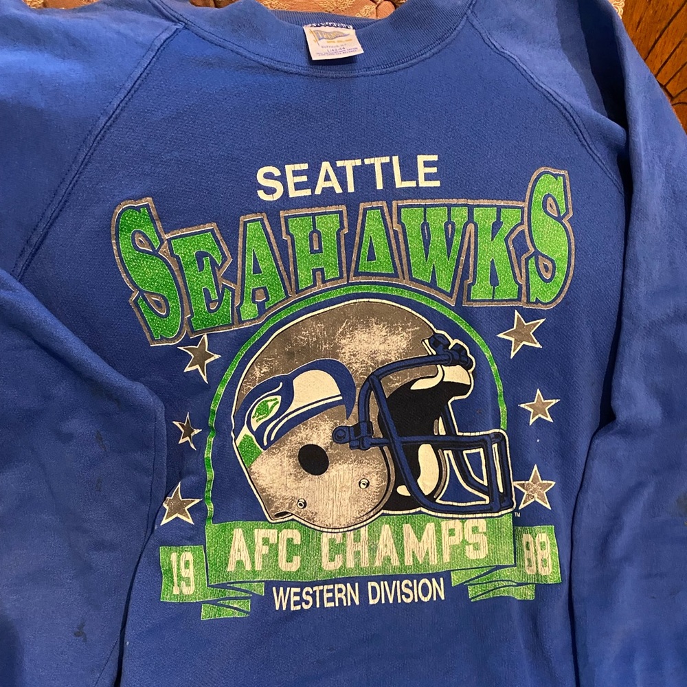 1988 afc champions Seahawks crewneck